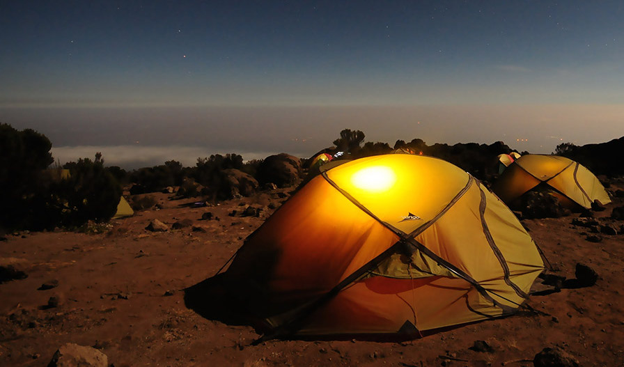 Camping outdoors